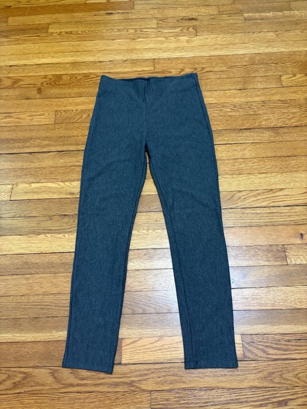 Zara Basic Womens Leggings Size Large Gray Herringbone Pull On Skinny Fit